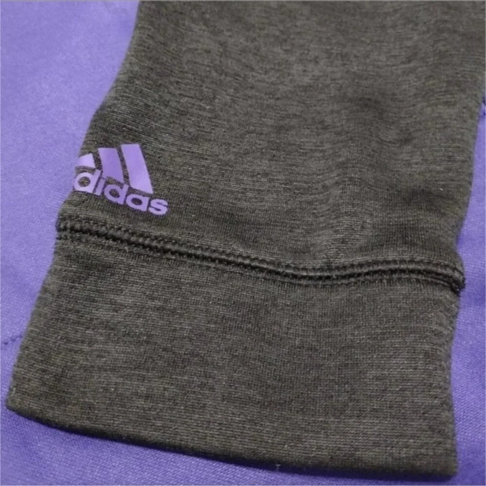 Adidas Girls Rainbow Metallic Zip Up Hoodie Purple and Black‎ Size XL 14/16